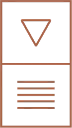 Two minimalist brown icons in vertical layout