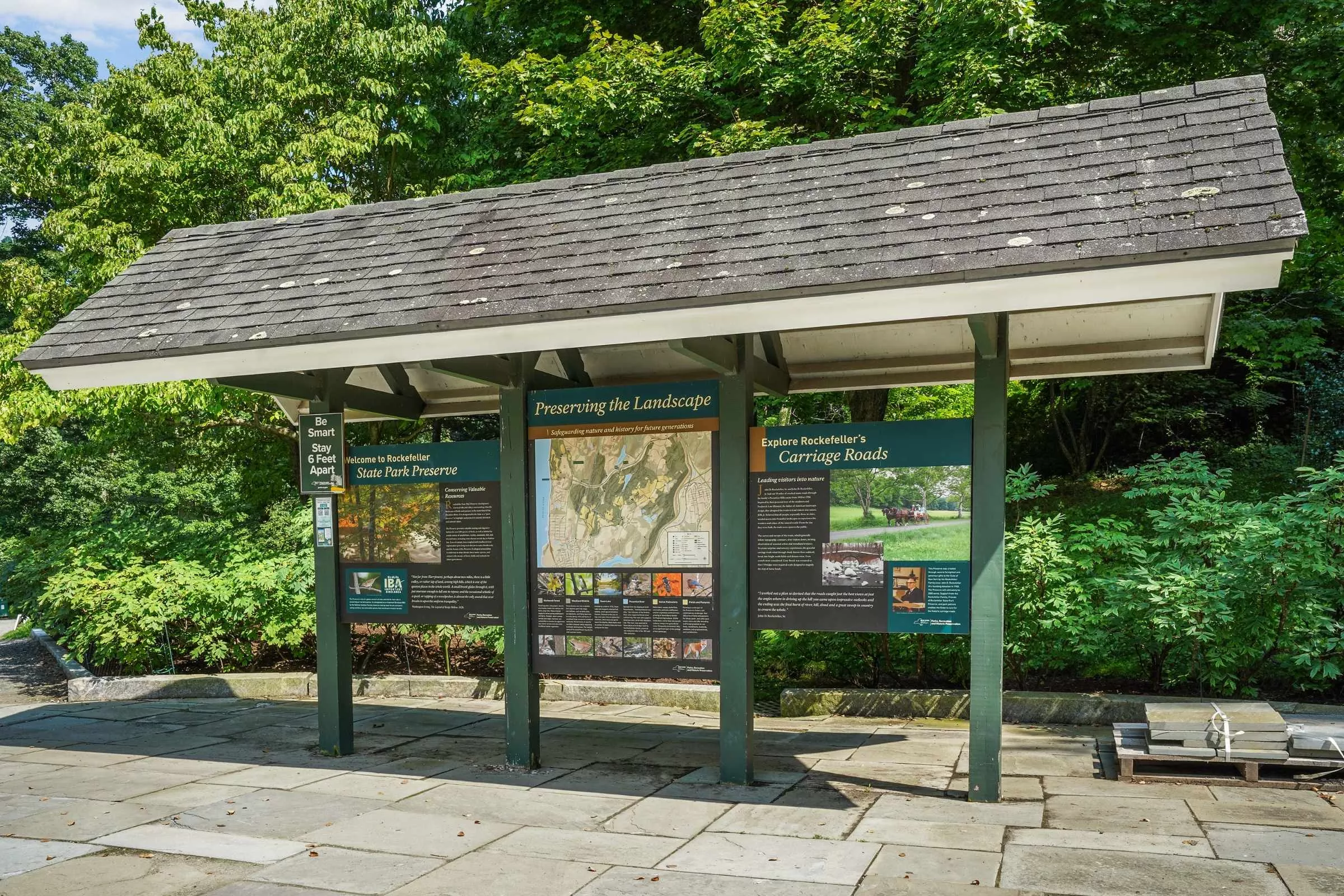 Park shelter at Rockefeller State Park Preserve