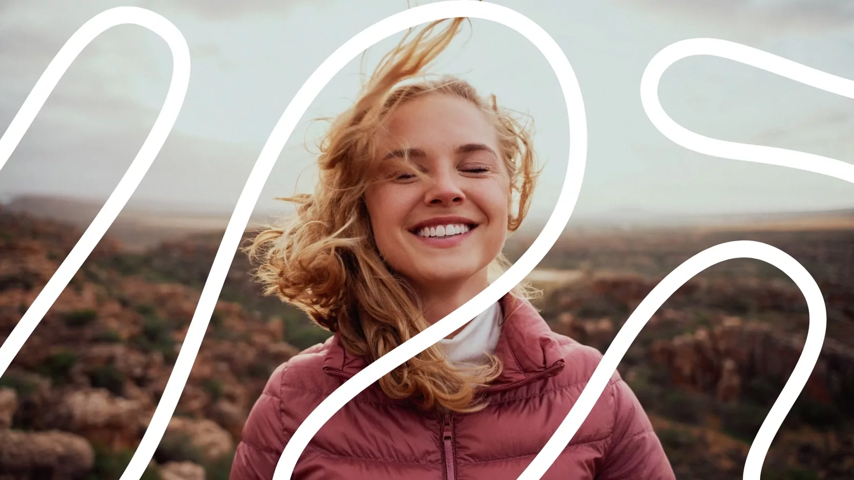 Woman smiling outside