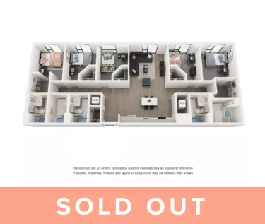 Rendering of the Topaz B - 5BR/5BA floor plan with 5 bedroom[s] and 5 bathroom[s] at Lapis