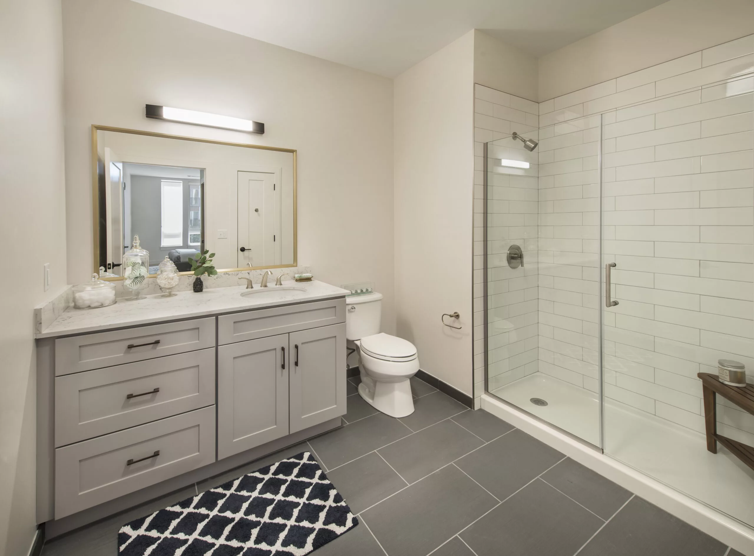 Model bathroom at The Kendrick