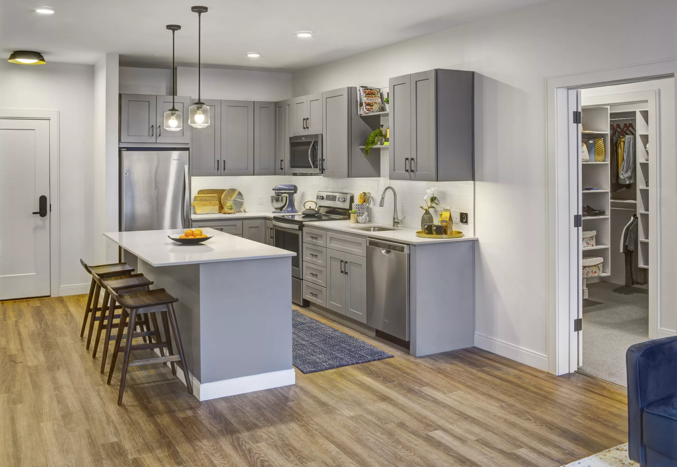 Model kitchen at The Kendrick