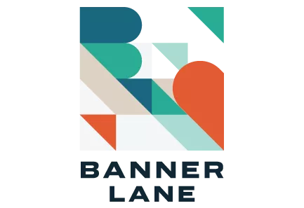 Banner Lane Logo with geometric square pattern above