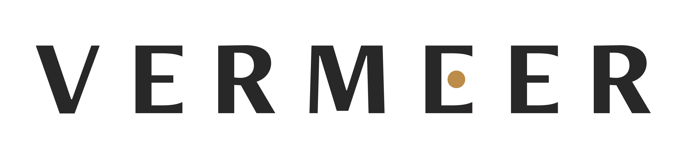 Black text logo reading “VERMEER” with a small gold dot inside the second “E.”